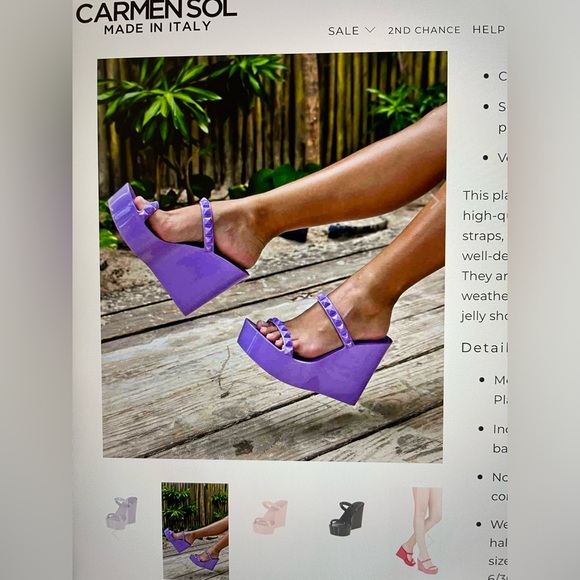 NWOT- Carmen Sol - Tonino Wedge in white, size 8 - Picture 5 of 15